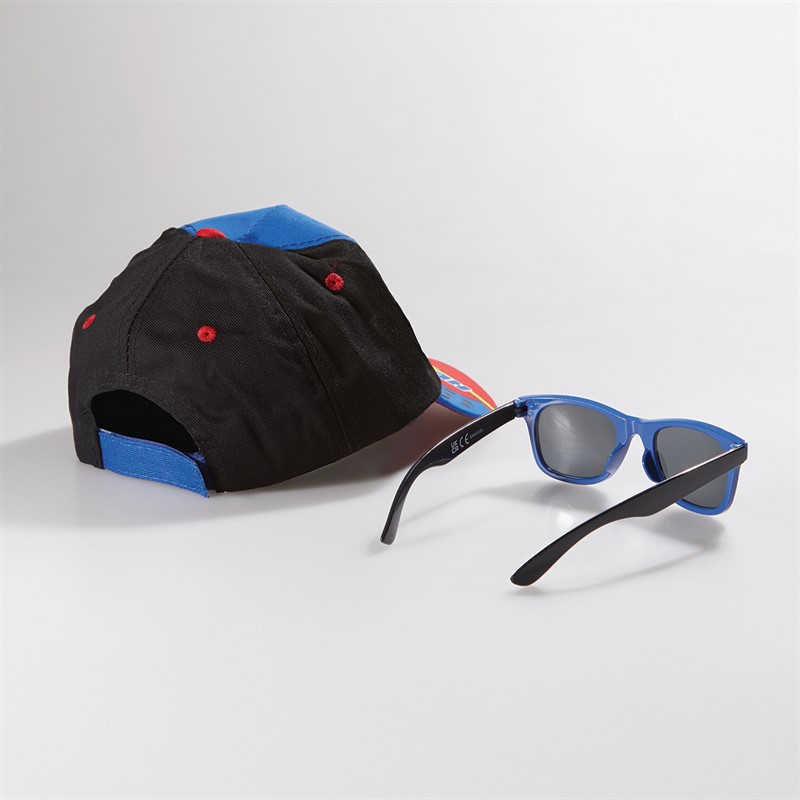 Spiderman Kids Sunglasses And Cap Set Black
