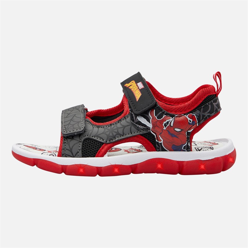 Spiderman Infant Boys Light Up Sandals Black