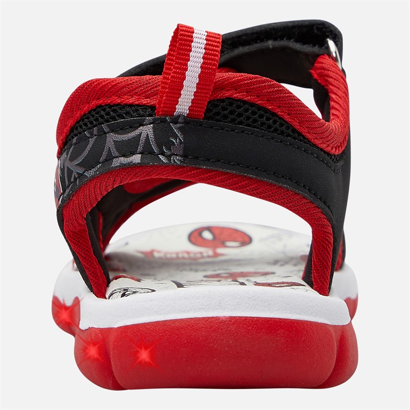 Spiderman Infant Boys Light Up Sandals Black