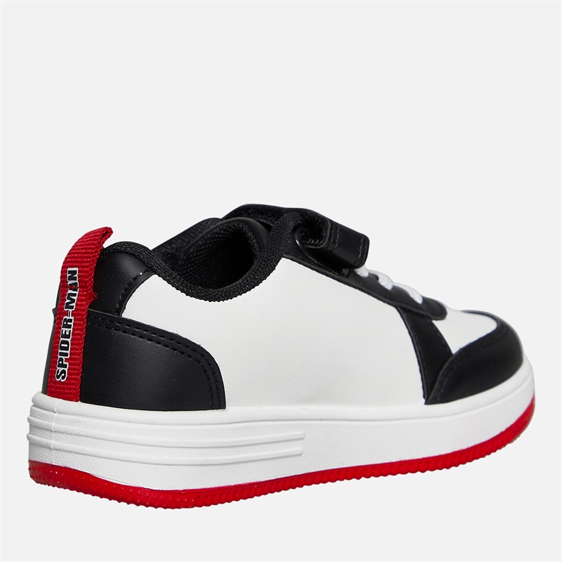 Spiderman Infant Boys Cupsole Trainers White/Black/Red