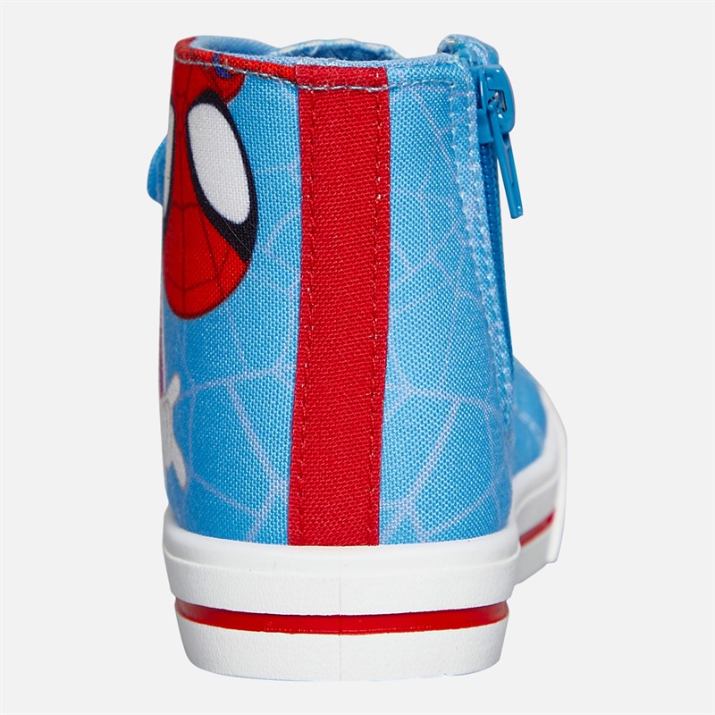 Spiderman Infant Boys Hi Top Trainers Blue/Multi