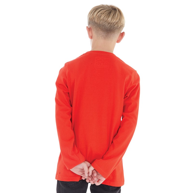 MINECRAFT Jungen T-Shirts mit langem Arm. Rot