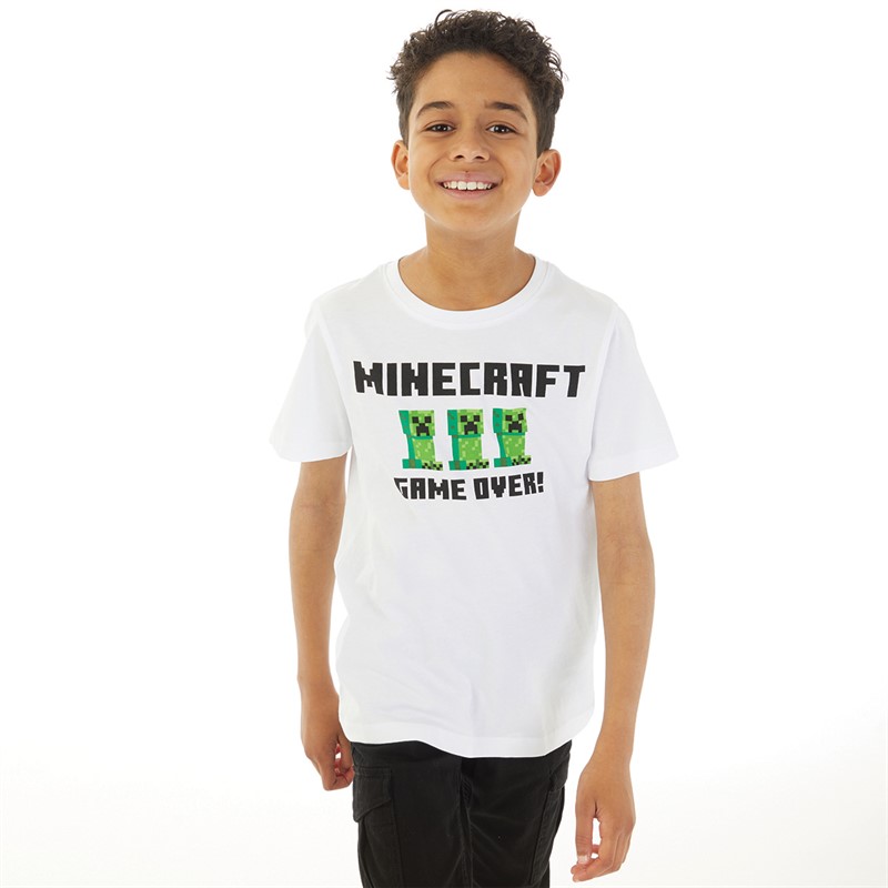 MINECRAFT Dziecięce Ranger T-shirty Biały