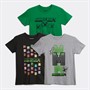 MINECRAFT Dre pak T-shirts til Drenge Sort/Grå Melange/Grøn