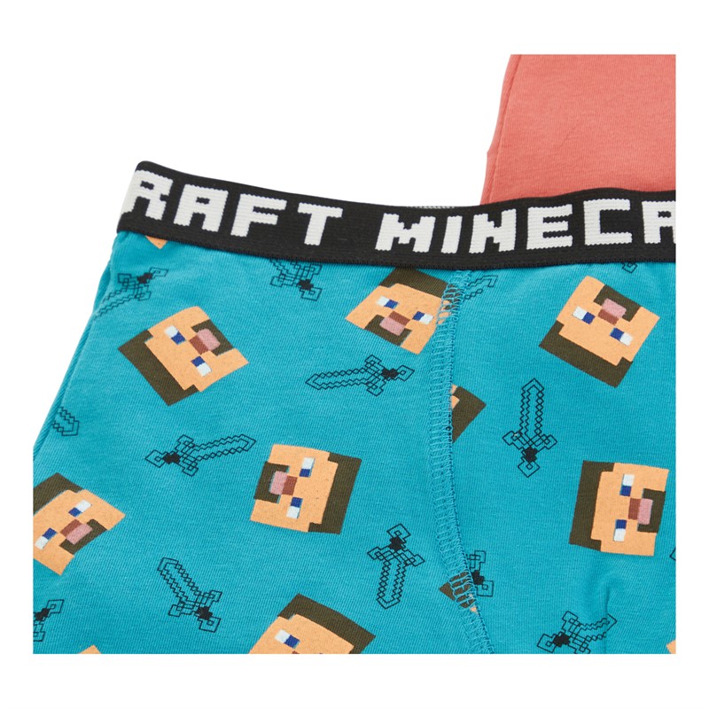 MINECRAFT Junge Boxershorts Zwei Pack Teal/Rot