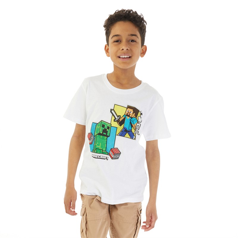 MINECRAFT Drenge T-shirt Hvid