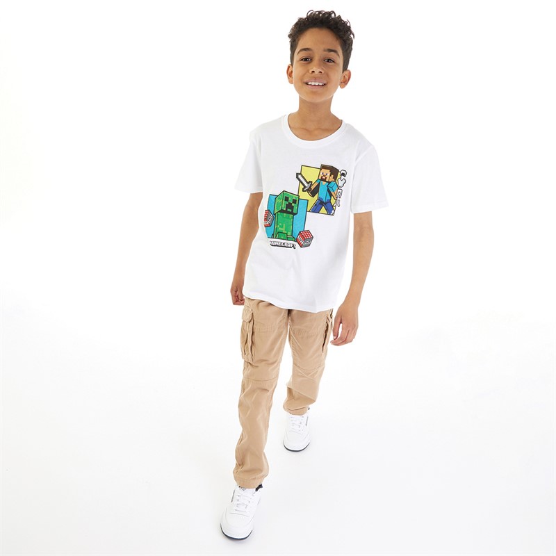 MINECRAFT Drenge T-shirt Hvid