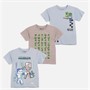 Minecraft Boys Three Pack T-Shirts Set Sky Grey/Blue