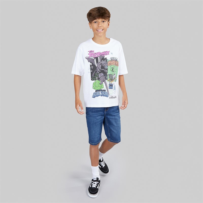 MINECRAFT Drenge Mjahi T-shirt Bright White