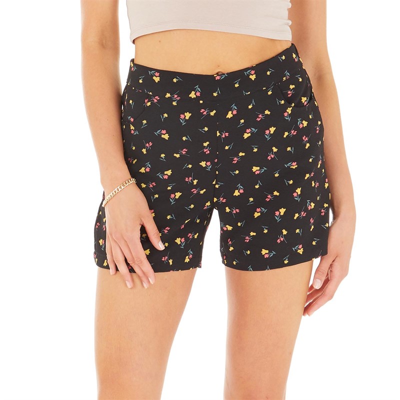 Noisy May Womens Clara Smiley Shorts Black/AOP