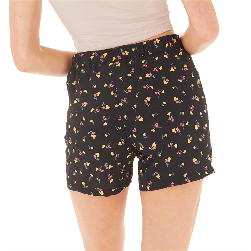 Noisy May Womens Clara Smiley Shorts Black/AOP