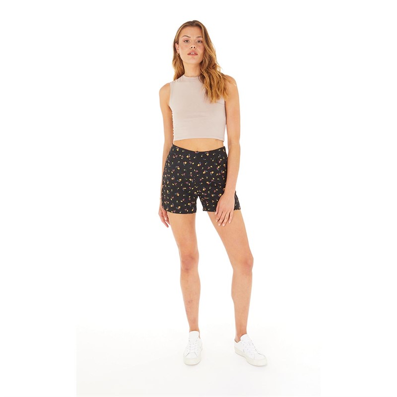 Noisy May Womens Clara Smiley Shorts Black/AOP