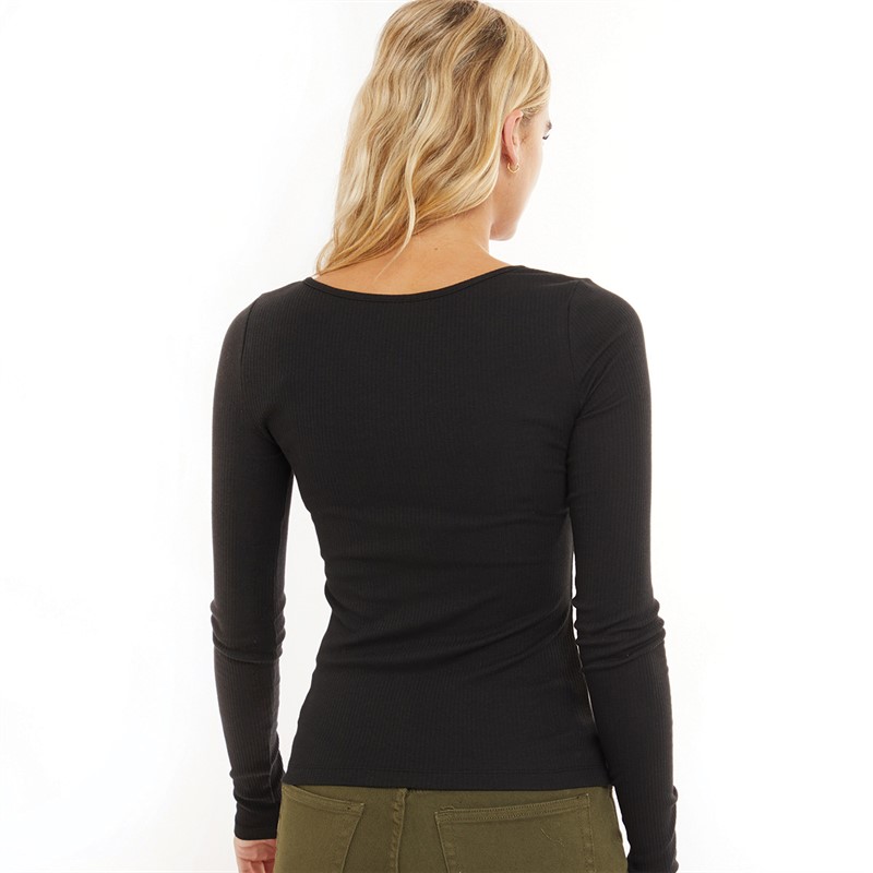 Noisy May Womens Pasa Long Sleeve Top Black