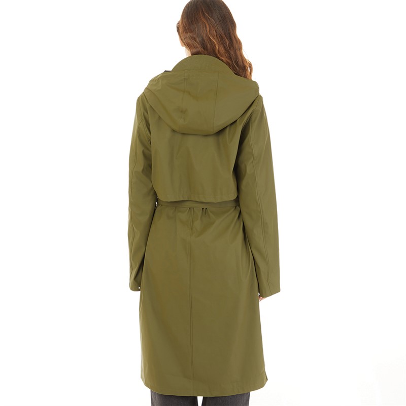 Noisy May Womens Droplets Longline Shower Proof Raincoat Khaki