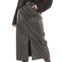 Noisy May Womens Faux Leather Skirt Black