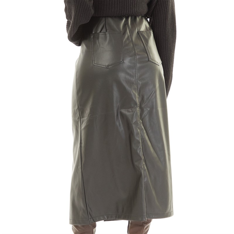 Noisy May Womens Faux Leather Skirt Black