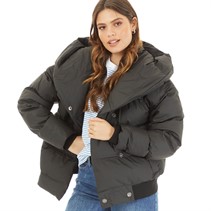 Noisy May Womens Sky Coated Bomber Jacket Black