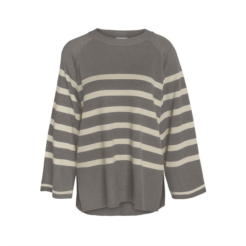 Noisy May Damen Fifi Strickpullover Anthrazit Grau