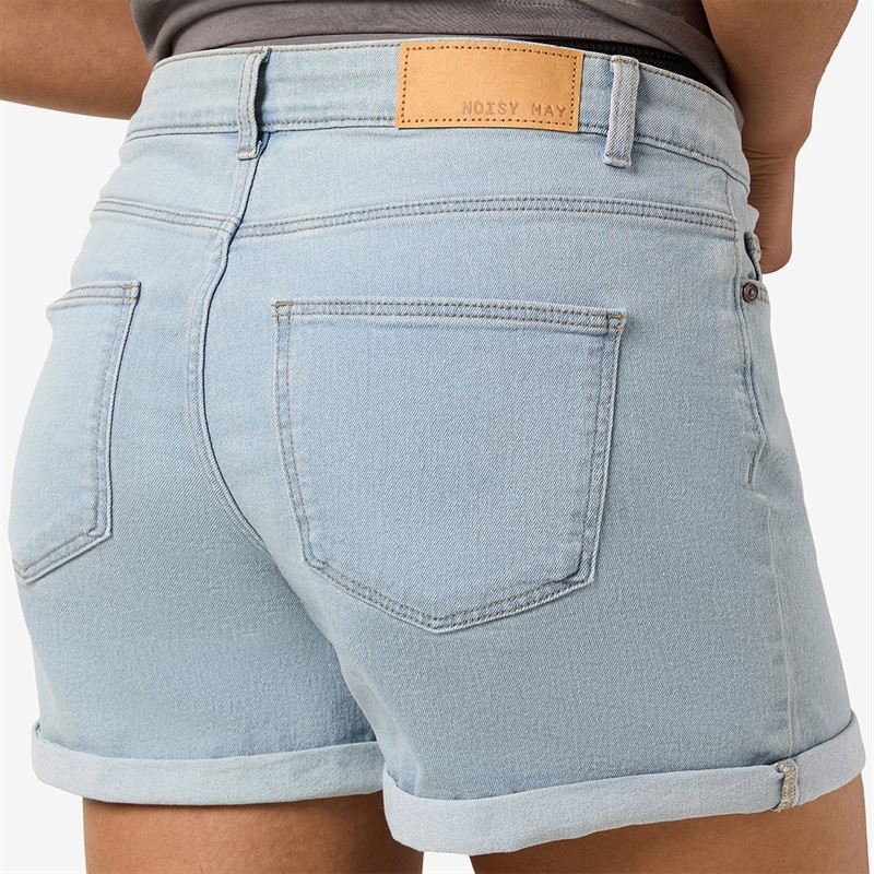 Noisy May Damen Debby Denim Shorts Light Blue Denim