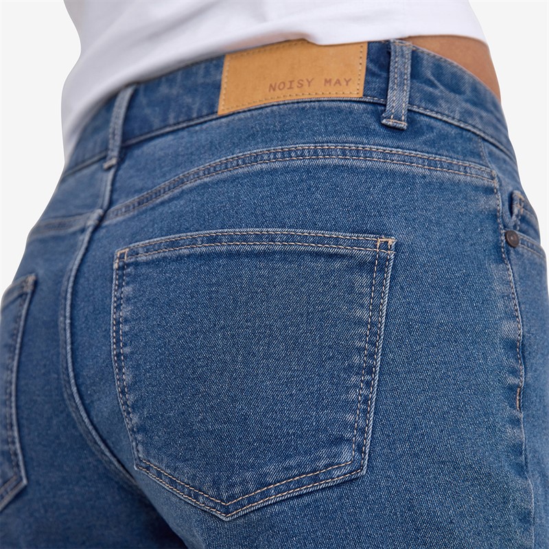 Noisy May Damen Debby Denim Shorts Medium Blue Denim