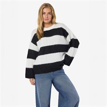 Noisy May Damen Sutton Oversized Strick Pullover Eggnog