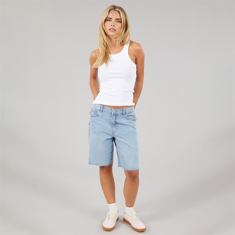 Noisy May Dame Holla Denim Shorts Light Blue Denim
