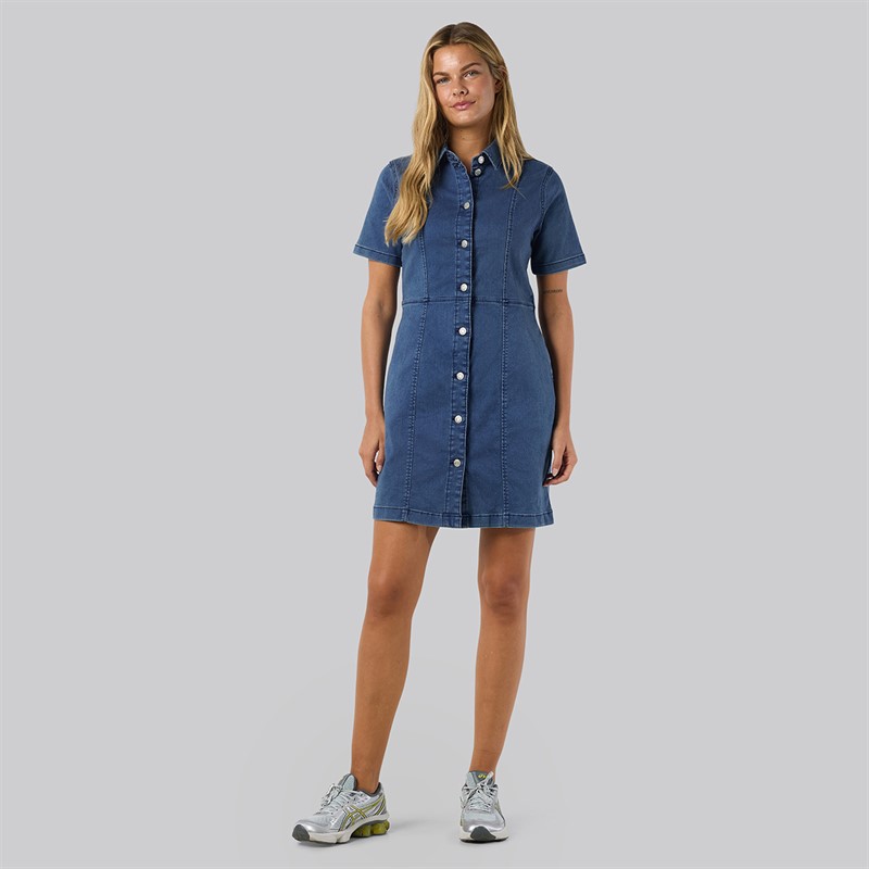Noisy May Dame slim denim kjole Medium Blue Denim