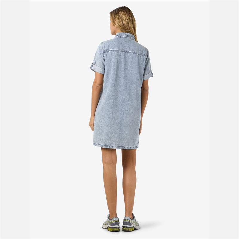 Noisy May Dame Signe Denim Kjole Light Blue Denim