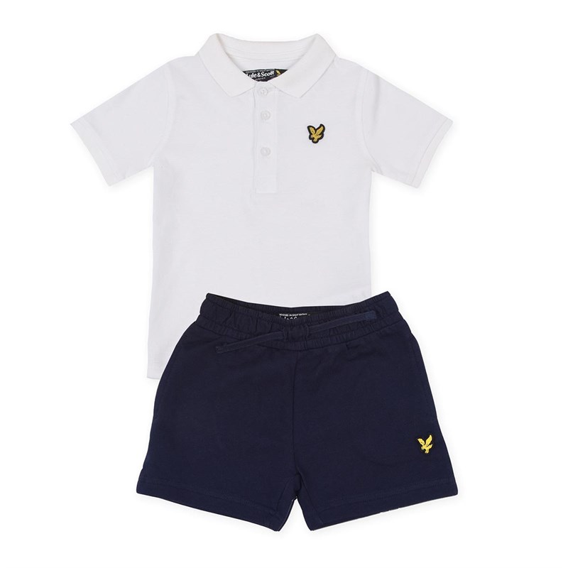 Buy Lyle And Scott Baby Boys Polo & Loopback Sweat Shorts Set Bright White