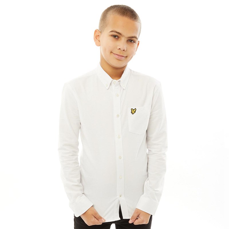 Buy Lyle And Scott Boys Peached Oxford Shirt Bright White