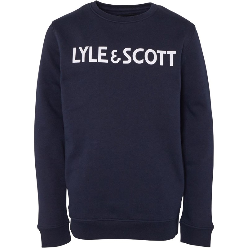 Lyle And Scott Boys Text Sweatshirt Navy Blazer