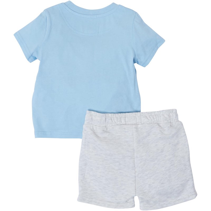 Lyle And Scott Baby Eagle Logo T-Shirt And Shorts Set Sky Blue