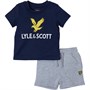 Lyle And Scott Baby Eagle Logo T-Shirt And Shorts Set Navy Blazer