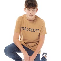 Lyle And Scott Boys Text T-Shirt Biscuit