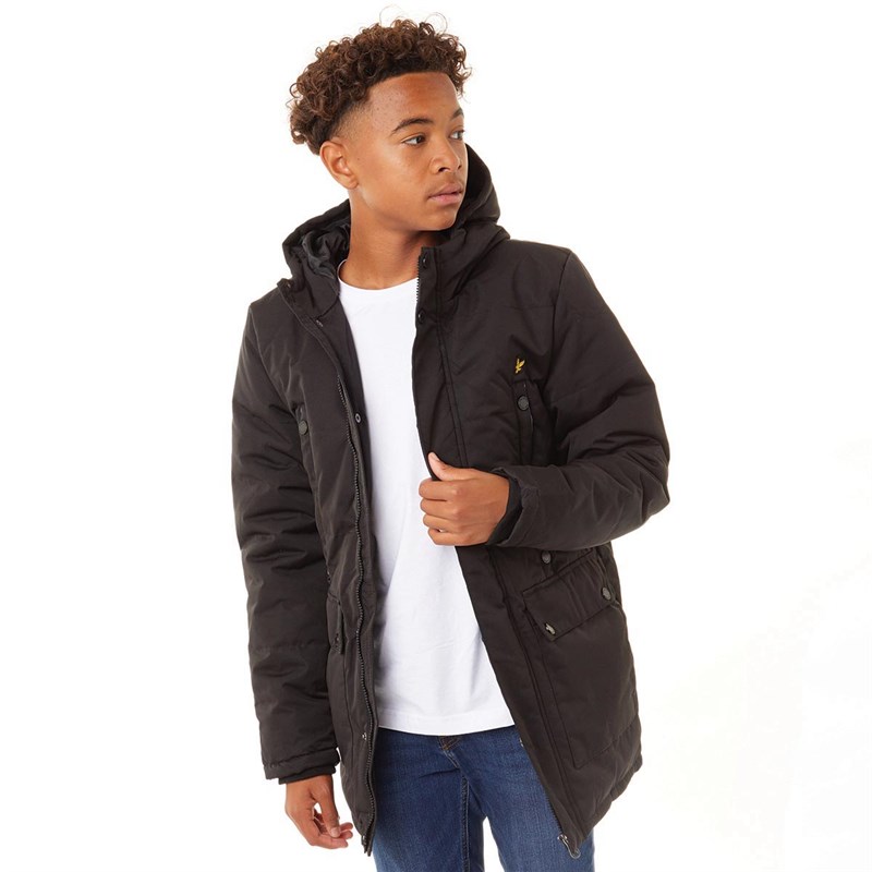 Lyle And Scott Junior Double Pocket Puffer Black