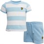 Lyle And Scott Boys Classic Stripe T-Shirt And Shorts Set Sky Blue