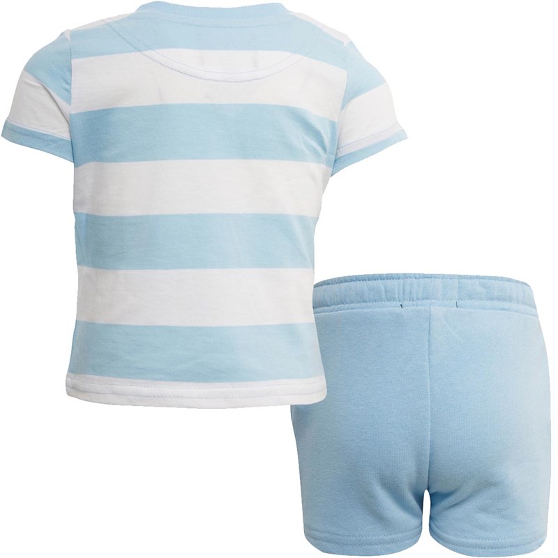Lyle And Scott Boys Classic Stripe T-Shirt And Shorts Set Sky Blue