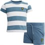 Lyle And Scott Boys Classic Strip T-Shirt And Shorts Set Bluestone