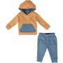 Lyle And Scott Boys Block Hoodie And Joggers Tracksuit Biscuit