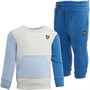 Lyle And Scott Boys Colour Block Crew Neck Sweat And Jog Set Light Grey Marl