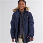 Lyle And Scott Boys Fur Trim Classic Parka Jacket Navy Blazer