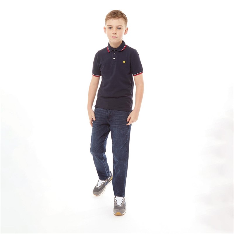 Lyle And Scott Infant Tipped Polo Shirt Navy Blazer