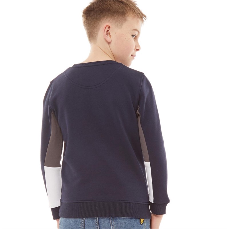 Lyle And Scott Boys Sleeve Cut And Sew Sweatshirt Navy Blazer