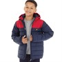 Lyle And Scott Boys Lightweight Colourblock Puffa Jacket Navy/Red