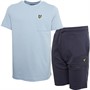 Lyle And Scott Boys Marl T-Shirt And Short Set Chambray Blue/Ebony