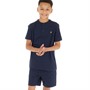 Lyle And Scott Boys Collar T-Shirt And Stretch Chino Shorts Set Navy Blazer