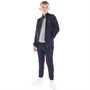 Lyle And Scott Boys Contrast Ottoman Zip Through Sweatshirt And Joggers Set Navy Blazer