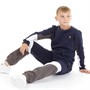 Lyle And Scott Boys Sleeve Cut And Sew Sweatshirt And Joggers Set Navy Blazer