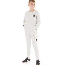 Lyle And Scott Boys Zip Pocket Heavy Jersey Sweatshirt And Joggers Set Light Grey Marl