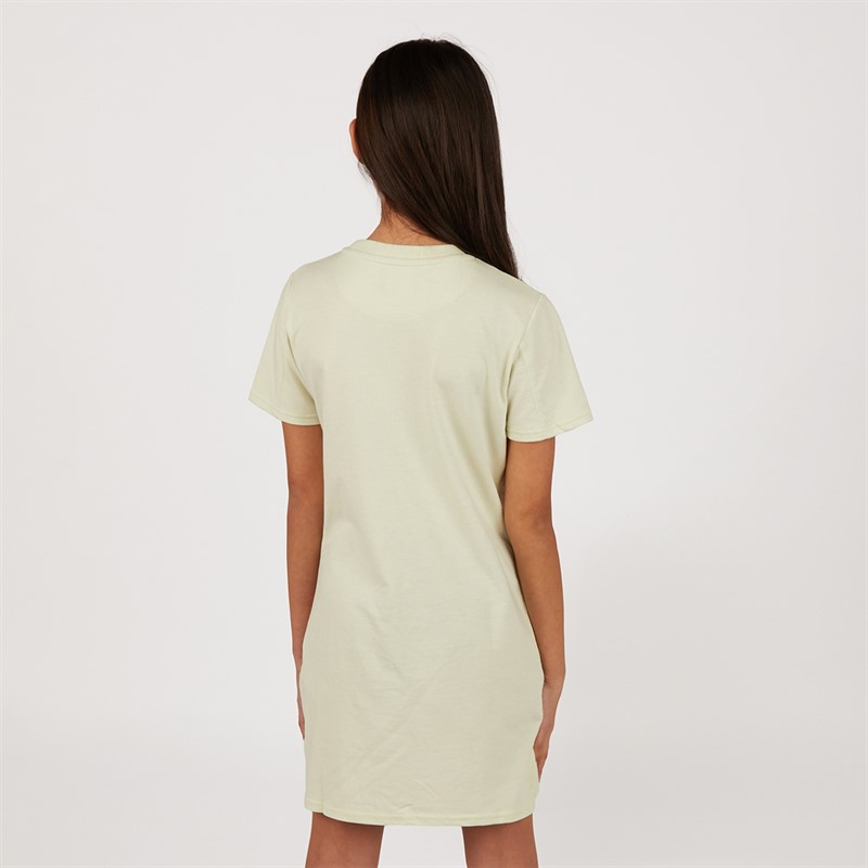 Lyle And Scott Girls Step Hem T-Shirt Dress Almost Aqua